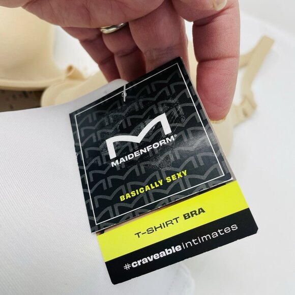 Maidenform Self Expressions Womens 36DD 2 Pack T-Shirt Bra 5701 Latte/White 1596 - Picture 7 of 9